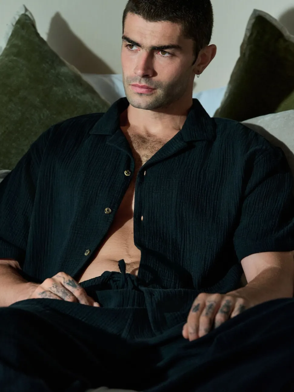 Noir - Ensemble pyjama à manches courtes