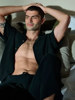 Noir - Ensemble pyjama à manches courtes