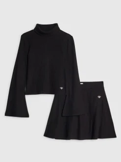 Noir - Ensemble River Island haut et skort confortable à manches longues pour fille