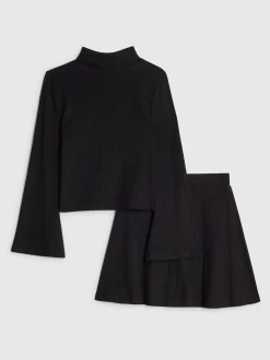 Noir - Ensemble River Island haut et skort confortable à manches longues pour fille