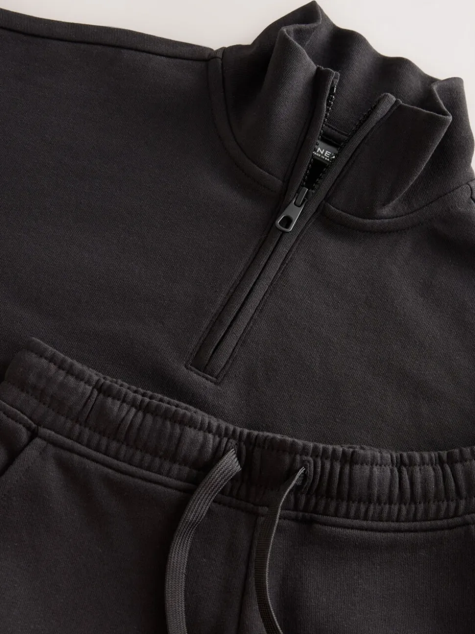 Noir - Ensemble sweat et jogging en coton riche à col cheminée (3-16ans)