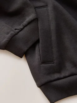 Noir - Ensemble sweat et jogging en coton riche à col cheminée (3-16ans)