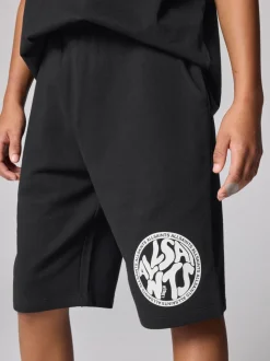 Noir - Ensemble t-shirt et short en molleton smALLSAINTS Distortion