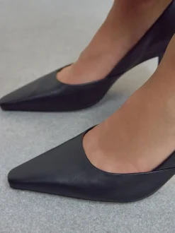 Noir - Escarpins Forever Comfort® en cuir à talons et bout pointu