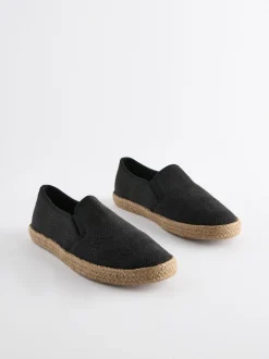 Noir - Espadrilles texturées