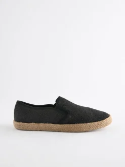 Noir - Espadrilles texturées