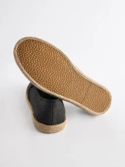Noir - Espadrilles texturées