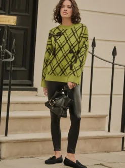 Noir - Faux leggings en cuir