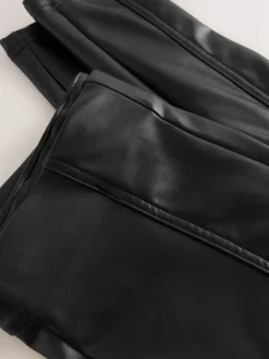 Noir - Faux leggings en cuir