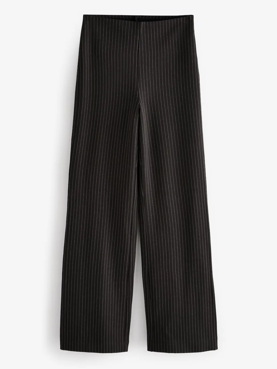 Noir à fines rayures - Pantalon ample en jersey point de Rome lissant