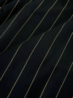 Noir à fines rayures - Pantalons à jambe large à taille