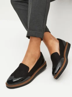 Noir - Forever Comfort® Brogue Detail Chunky Sole Loafers