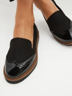 Noir - Forever Comfort® Brogue Detail Chunky Sole Loafers