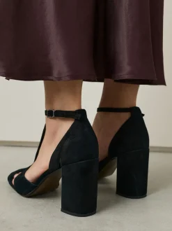 Noir - Forever Comfort® Chaussures à talons en cuir à découpes et bout fermé