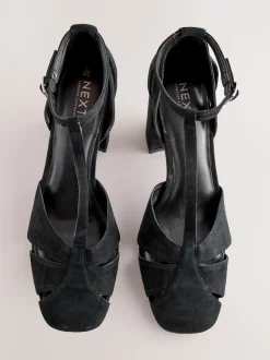 Noir - Forever Comfort® Chaussures à talons en cuir à découpes et bout fermé