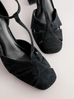 Noir - Forever Comfort® Chaussures à talons en cuir à découpes et bout fermé