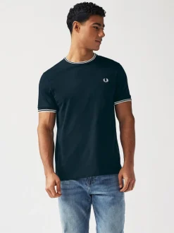 Noir - Fred Perry T-shirt à logo à deux pointes