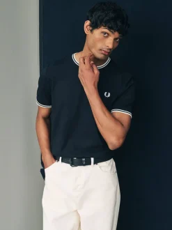 Noir - Fred Perry T-shirt à logo à deux pointes