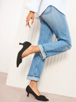 Noir - Friends Like These Courts en faux daim à talon chaton torsadé