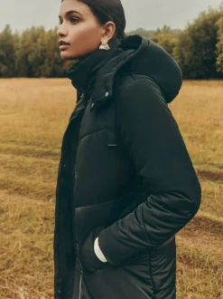 Noir - Friends Like These Doudoune gamme longue à capuche