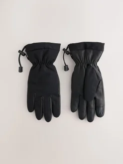 Noir - Gants de ski avec cuir