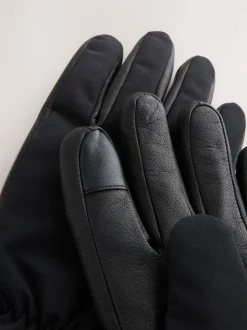 Noir - Gants de ski avec cuir