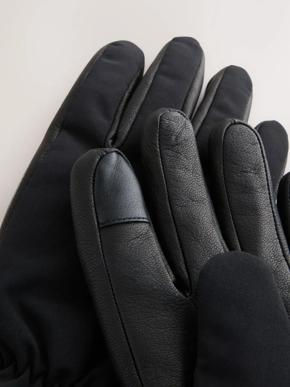Noir - Gants de ski avec cuir