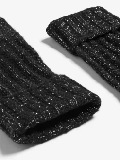 Noir - Gants Lipsy Shimmer en maille côtelée