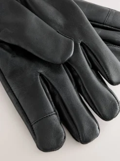 Noir - Gants motard en cuir