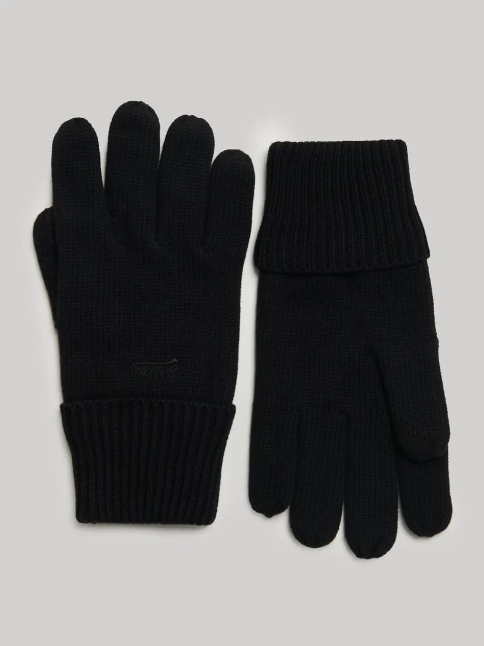 Noir - Gants Superdry en maille avec logo