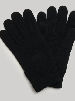 Noir - Gants Superdry en maille avec logo