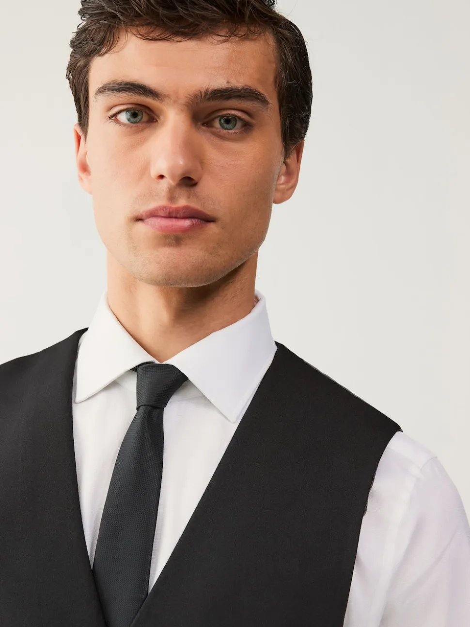 Noir - Gilet de costume essentiel à coupe régulière