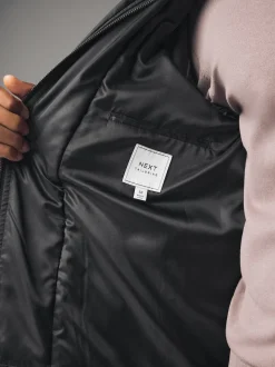 Noir - Gilet en laine à chevrons Manteau matelassé