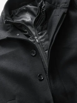 Noir - Gilet en laine à chevrons Manteau matelassé