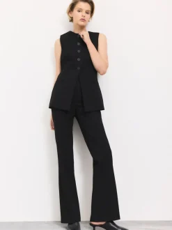 Noir - Gilet habillé avec laine