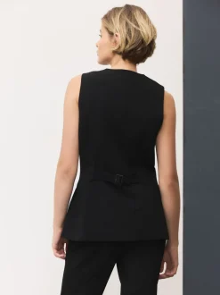 Noir - Gilet habillé avec laine