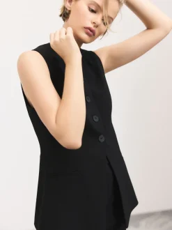 Noir - Gilet habillé avec laine