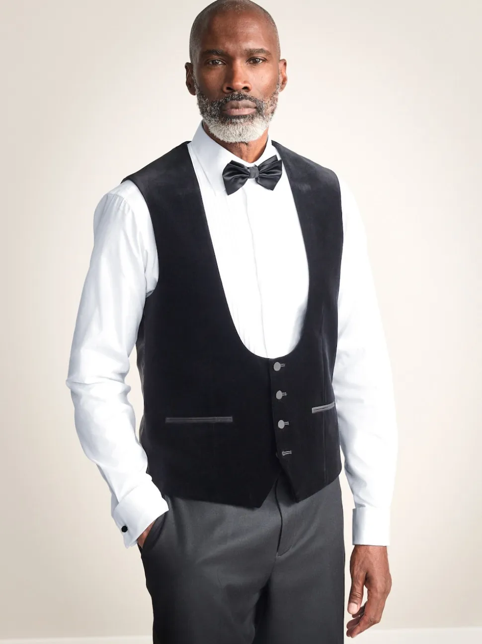 Noir - Gilet Signature Pontoglio en velours italien