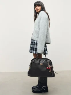 Noir - Grand sac cabas avec breloques