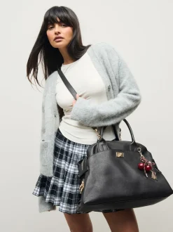 Noir - Grand sac cabas avec breloques