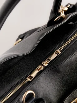 Noir - Grand sac cabas avec breloques