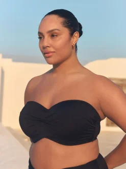 Noir - Haut de bikini bandeau DK Twist à armatures