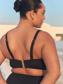 Noir - Haut de bikini bandeau DK Twist à armatures