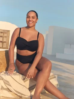 Noir - Haut de bikini bandeau DK Twist à armatures