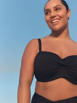 Noir - Haut de bikini bandeau DK Twist à armatures