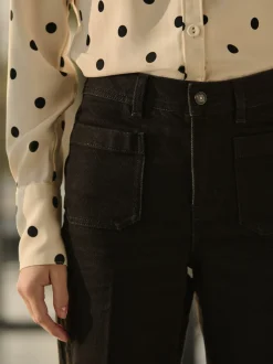 Noir - Jean ample à poches plaquées