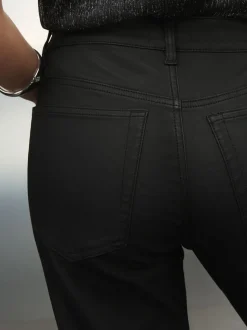 Noir - Jean bootcut enduit