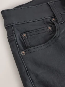 Noir - Jean bootcut enduit