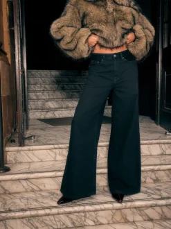 Noir - Jean large Palazzo taille haute