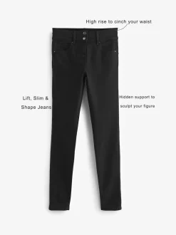 Noir - Jean skinny coupe slim à effet rehausseur